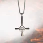 Collier Pendentif Gothique Croix Inversée & Pentacle.