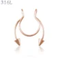 Faux Piercing Nez Septum Fer à Cheval à Pointes Acier 316L Or Rose PVD