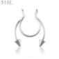 Faux Piercing Nez Septum Fer à Cheval à Pointes Acier 316L Poli