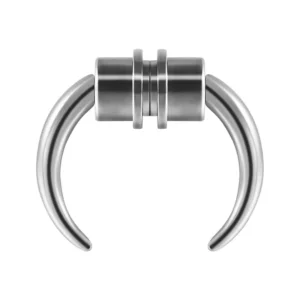 Faux Piercing Septum Aimanté Corne de Buffle en Acier Inox.