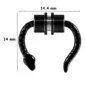 Faux Piercing Septum Serpent Noir Aimanté en Acier Inoxydable (dimensions).