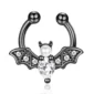 Faux Piercing Septum à Clip Chauve-Souris Scintillante.