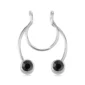 Faux Piercing Septum à Zircons Noirs, Serti Clos.
