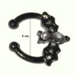 Faux Piercing à Clip pour Septum Chauve-Souris Strass & Fausse Perle (dimensions).