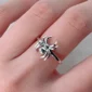 Homme avec une Bague Araignée Ajustable en Argent 925 Sterling Taille 6 à 9.