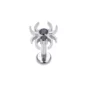 Piercing Araignée Labret Titane à Zircons Sertis Noirs.