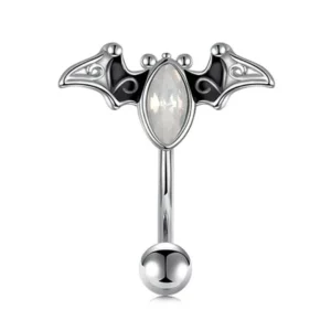 Piercing Arcade Chauve-Souris Sertie d’une Opalite.
