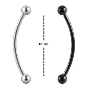 Piercing Banane 18 mm pour Snake Eyes ou Lobe Transversal.