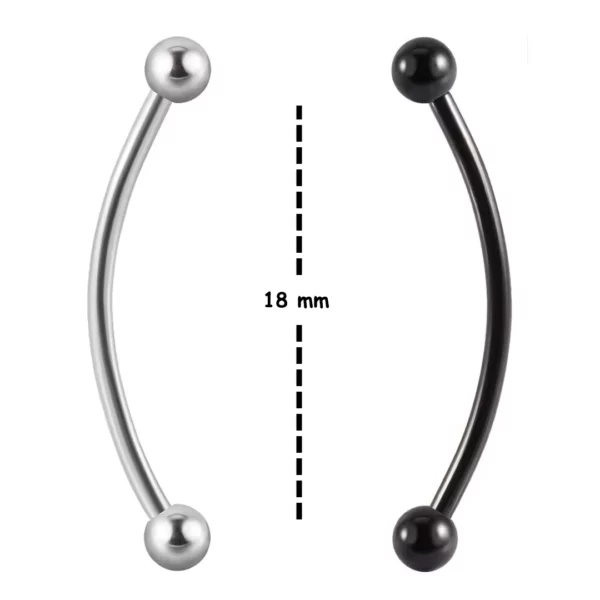 Piercing Banane 18 mm pour Snake Eyes ou Lobe Transversal.