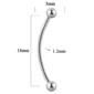 Piercing Banane 18 mm pour Snake Eyes ou Lobe Transversal (variante couleur acier)