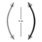 Piercing Barbell Courbé 18 mm avec Spikes.