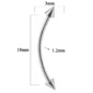 Piercing Barbell Courbé 18 mm avec Spikes (variante couleur acier).