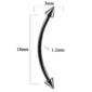 Piercing Barbell Courbé 18 mm avec Spikes (variante couleur noir).