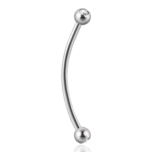 Piercing Barbell Courbé Long à Billes Serties.