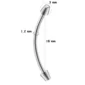 Piercing Barbell Courbé Long à Spikes Sertis pour Snake Eyes & Lobe Horizontal (dimensions).