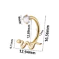 Piercing Fer à Cheval Serpent & Zircon (dimensions et variante couleur doré).