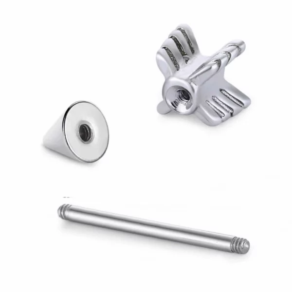 Piercing Flèche Type Industriel en Acier Chirurgical Barbell 1.2×38 mm à Filetage Externe Piercing Flèche Type Industriel en Acier Chirurgical Barbell 1.2×38 mm à Filetage Externe.