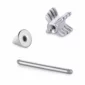 Piercing Flèche Type Industriel en Acier Chirurgical Barbell 1.2×38 mm à Filetage Externe.