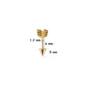Piercing Flèche en Acier 1.2×6 mm Lobe, Tragus, Hélix (variante couleur doré).