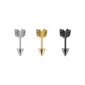 Piercing Flèche en Acier 1.2×6 mm Lobe, Tragus, Hélix (variantes couleur acier, doré ou noir).