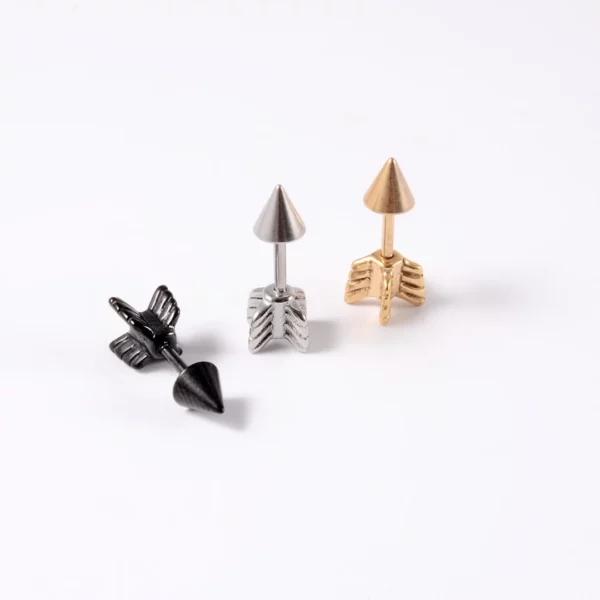 Piercing Flèche en Acier 316L 1.2×6 mm Oreille et Cartilage (couleur noir, acier ou or) Piercing Flèche en Acier 316L 1.2×6 mm Oreille et Cartilage (couleur noir, acier ou or).