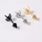 Piercing Flèche en Acier Chirurgical 1.2×10 mm Lobe ou Hélix (couleur noir, acier ou doré).