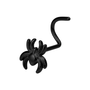 Piercing Nez Stud U Araignée Noire en Acier Ionisé.