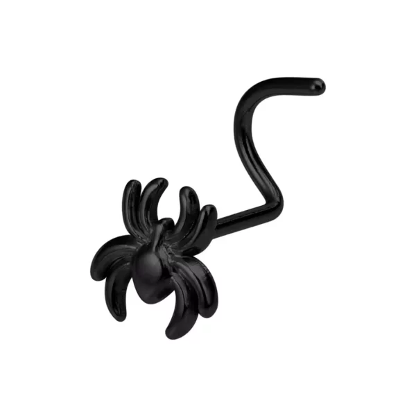 Piercing Nez Stud U Araignée Noire en Acier Ionisé.