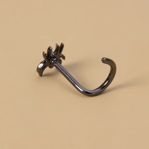 Piercing Nez Stud U Araignée en Acier Chirurgical 316L Ionisé Noir Piercing Nez Stud U Araignée en Acier Chirurgical 316L Ionisé Noir.
