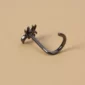 Piercing Nez Stud U Araignée en Acier Chirurgical 316L Ionisé Noir