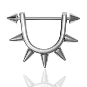 Piercing Téton en Forme de U Orné de 7 Pointes.