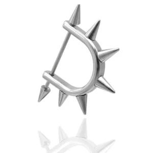 Piercing Téton en Forme de U Orné de 7 Spikes.