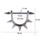 Piercing Téton en Forme de U à Pointes (dimensions).