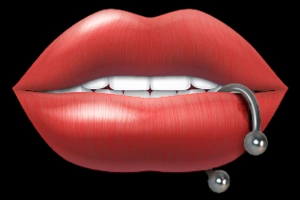 Piercing lèvre.
