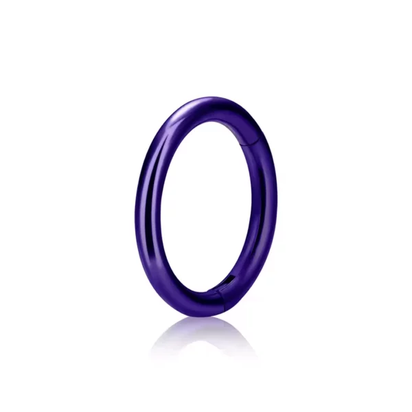 Anneau de Piercing Clicker pour Septum Smiley Daith Téton (variante couleur anodisée violet) Anneau de Piercing Clicker pour Septum Smiley Daith Téton (variante couleur anodisée violet).