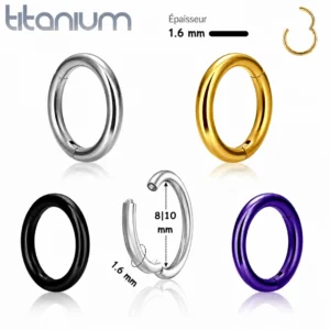 Anneau de Piercing Clicker – Septum Smiley Daith Téton.