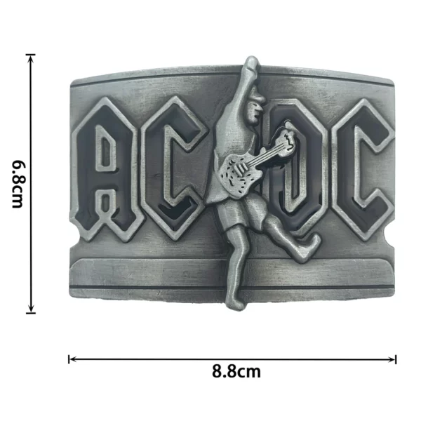 Boucle de Ceinture ACDC Duckwalk Angus Young (dimensions) Boucle de Ceinture AC/DC Duckwalk Angus Young (dimensions).