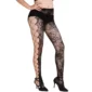 Collants Résille Noirs Ajourés à Motif Floral.