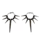 Créoles Cloutées à Perles Noires Style Punk.