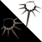 Créoles Cloutées à Perles Noires ou Blanches Style Punk.