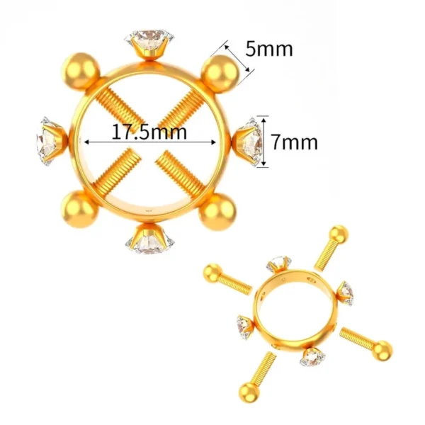 Faux Piercing Téton Anneau Scintillant à Vis de Serrage en Acier Chirurgical 316L (dimensions) Faux Piercing Téton Anneau Scintillant à Vis de Serrage en Acier Chirurgical 316L (dimensions).