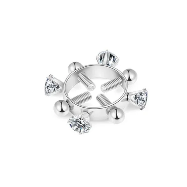 Faux Piercing Téton Anneau Scintillant à Vis de Serrage (variante couleur acier brut) Faux Piercing Téton Anneau Scintillant à Vis de Serrage (variante couleur acier brut).