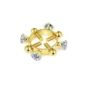 Faux Piercing Téton Anneau Scintillant à Vis de Serrage (variante couleur doré PVD).