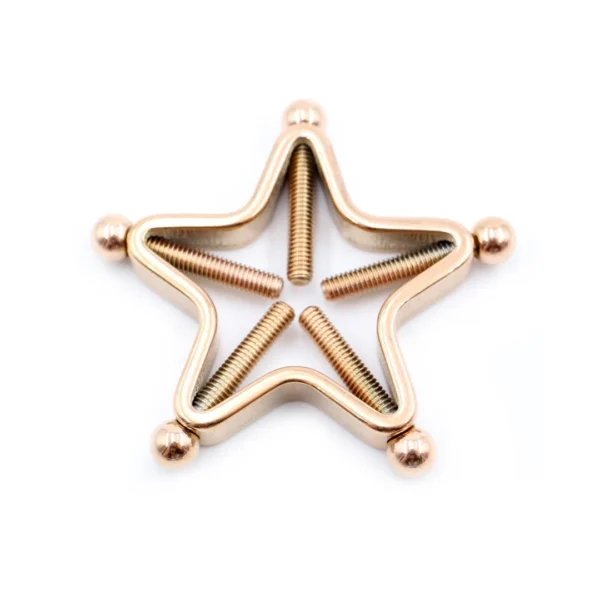 Faux Piercing Téton Étoile Industrielle à 5 Vis (variante couleur or rose pvd) Faux Piercing Téton Étoile Industrielle à 5 Vis (variante couleur or rose pvd).