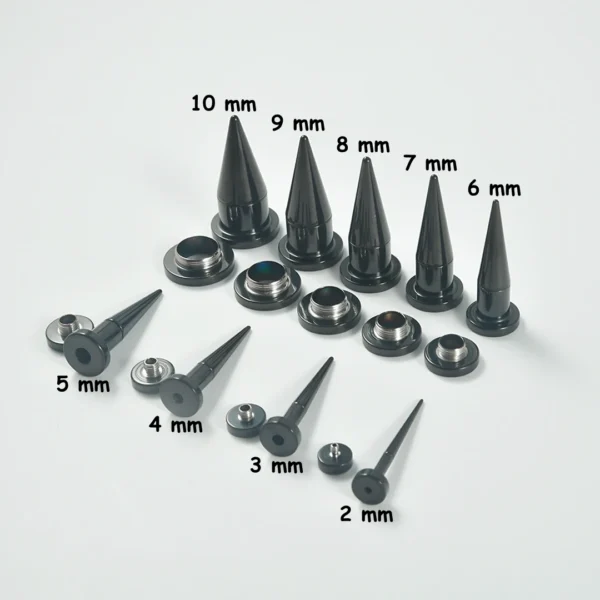 Kit Stretching Oreille 2-en-1 Taper & Tunnel - Acier 316L (variante couleur noir PVD de 2 à 10 mm) Kit Stretching Oreille 2-en-1 Taper & Tunnel - Acier 316L (variante couleur noir PVD de 2 à 10 mm).