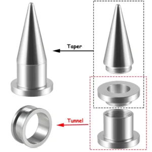 Kit Stretching Oreille 2-en-1 Taper & Tunnel - Acier Chirurgical 316L jusqu'à 10 mm.