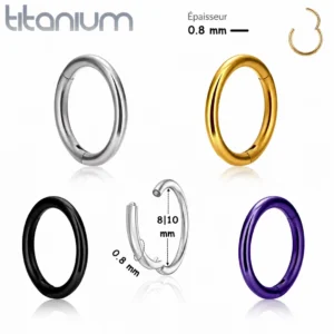 Piercing Narine Anneau Clicker en Titane ASTM-F136.