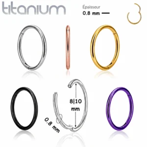 Piercing Narine Anneau Clicker en Titane ASTM-F136.