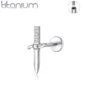 Piercing Poignard Scintillant - Labret Titane & Zircons.
