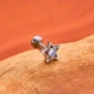 Piercing Tige Labret en Titane à Étoile Ajourée avec Zircon Cubique Serti.